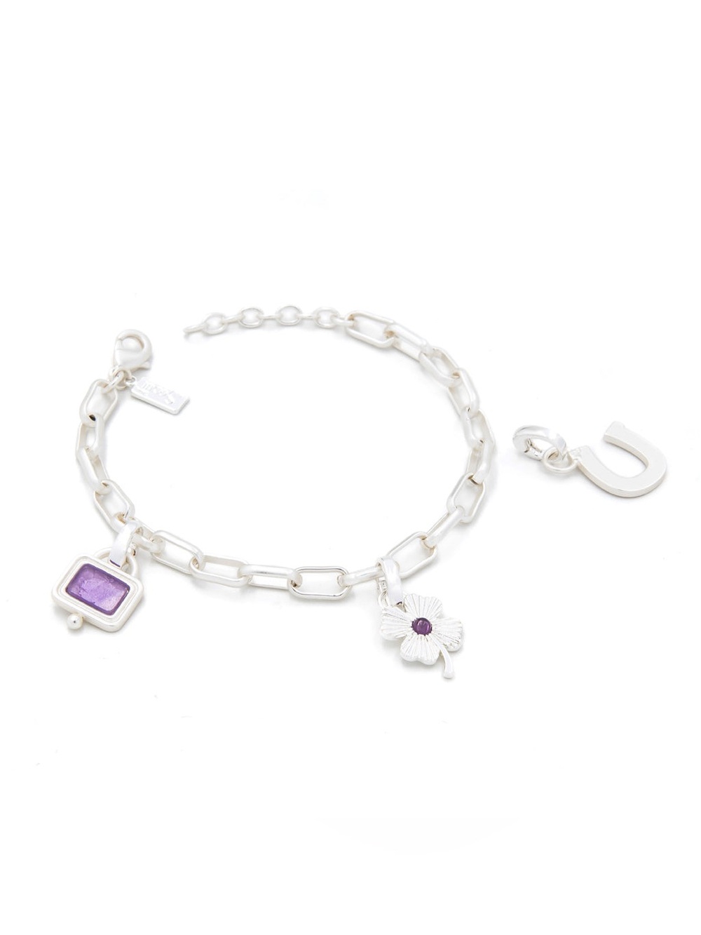 Interchangeable Charm Bracelet - Amethyst/Protection/Silver
